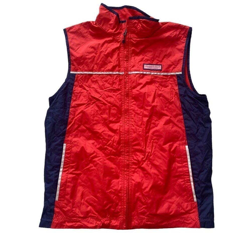 Vineyard Vines Red Polyester/ Fleece Vest Reflectors Logo Size S Pockets (J23)